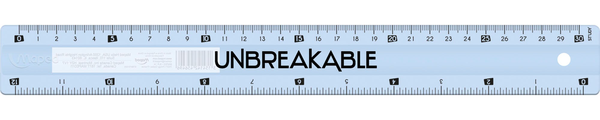RULER UNBREAKABLE MAPED 12 IN