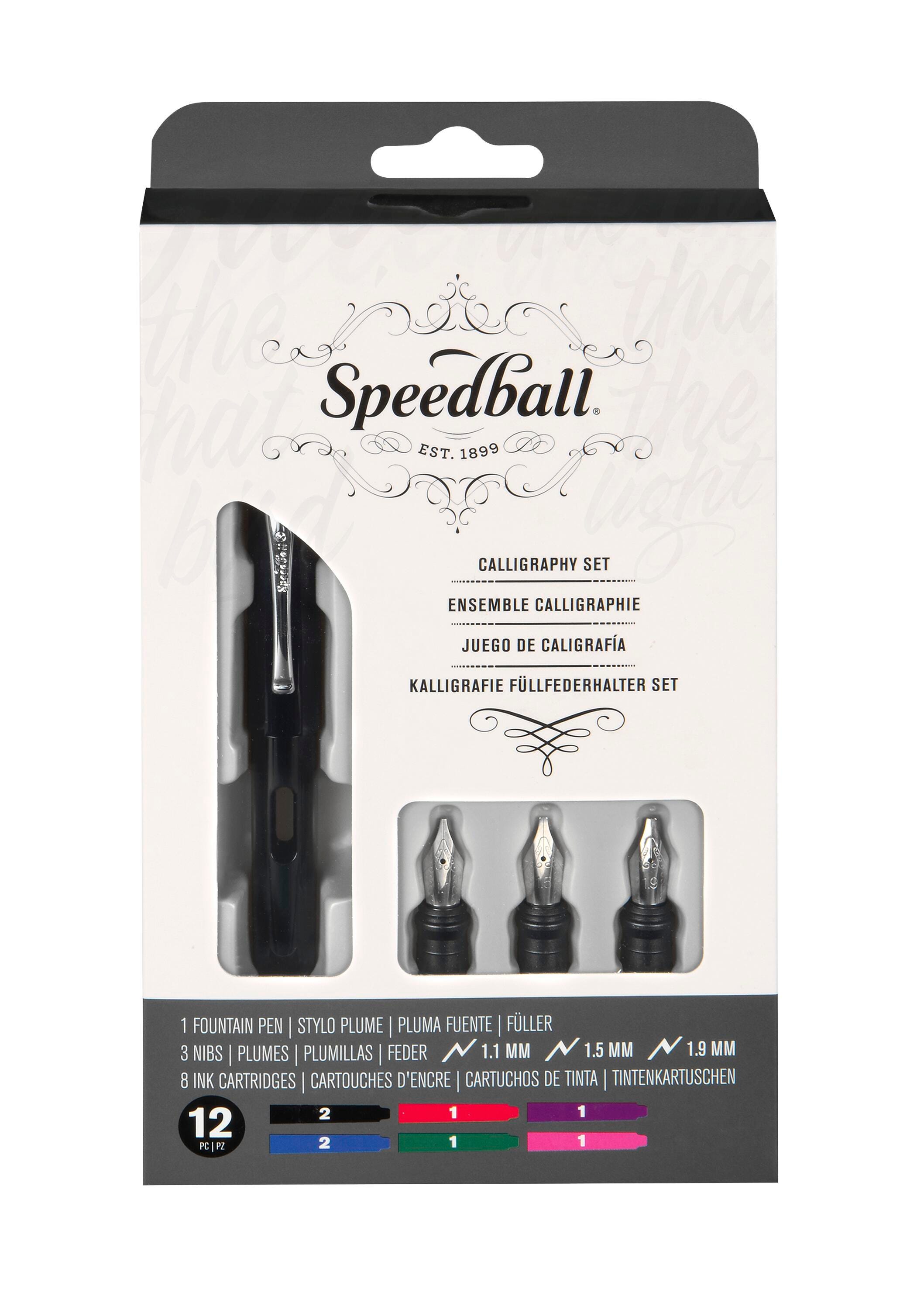 PEN CALLIGRAPHY FOUNTAIN SPEEDBALL SET OF 12