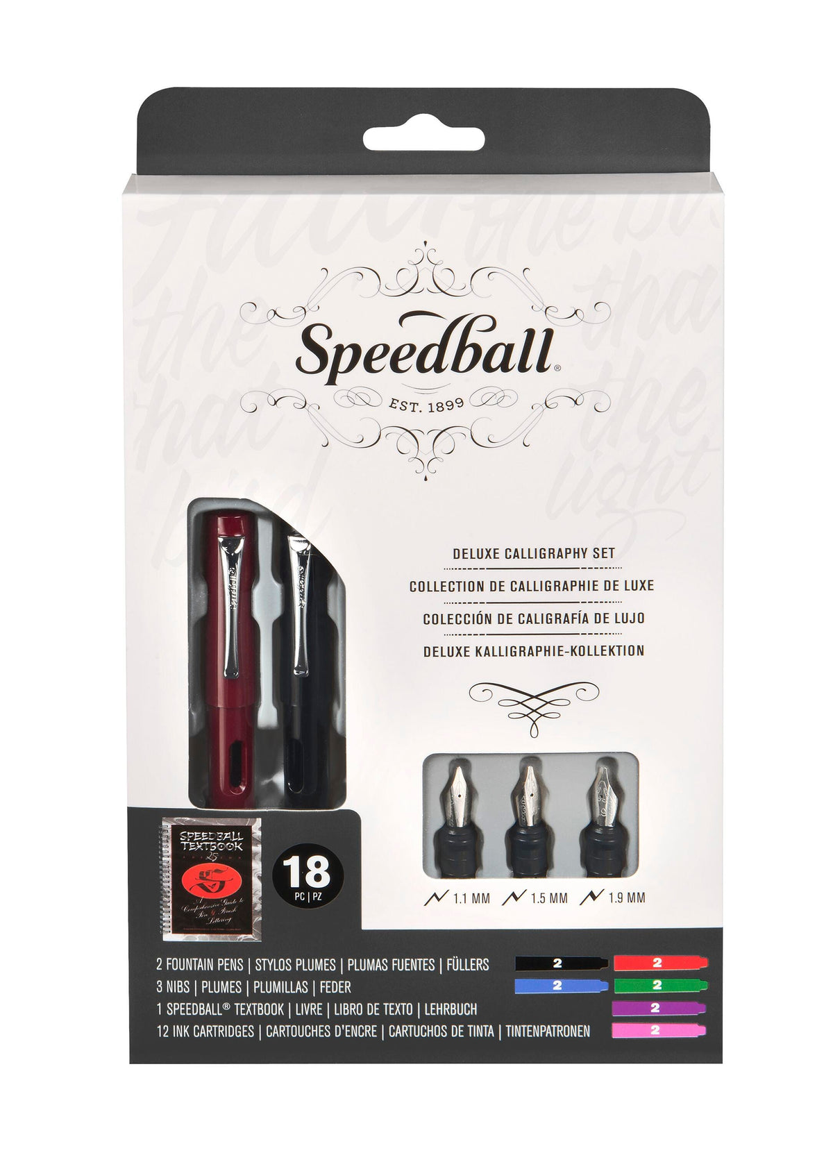 PEN CALLIGRAPHY FOUNTAIN SPEEDBALL DELUXE SET OF 18