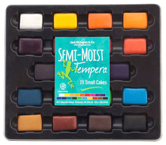 PAINT TEMPERA CAKES SEMI MOIST SMALL RICHESON ASST COLORS TRAY SET OF 19