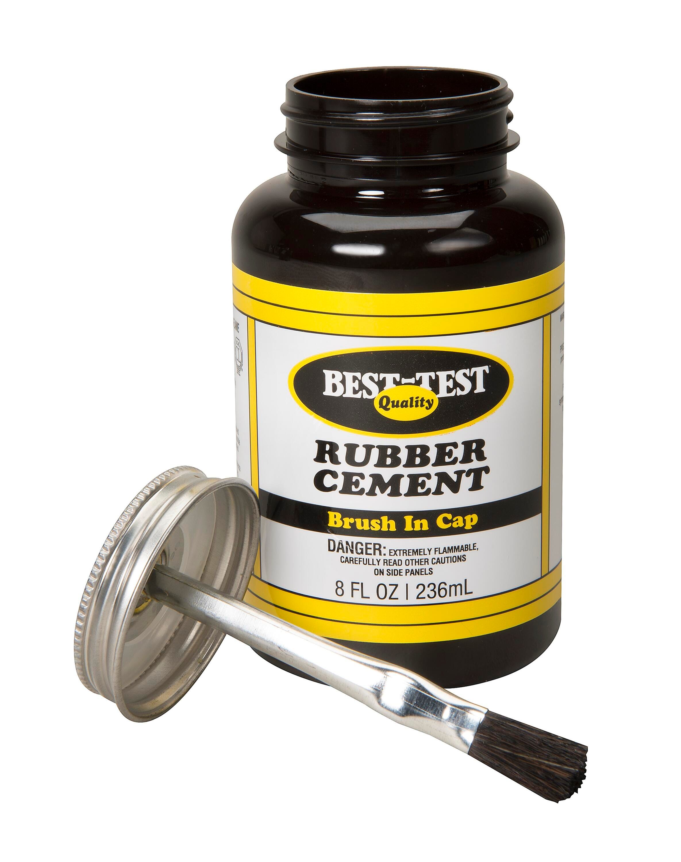 RUBBER CEMENT BEST TEST 8 OZ BRUSH IN CAP PLASTIC JAR