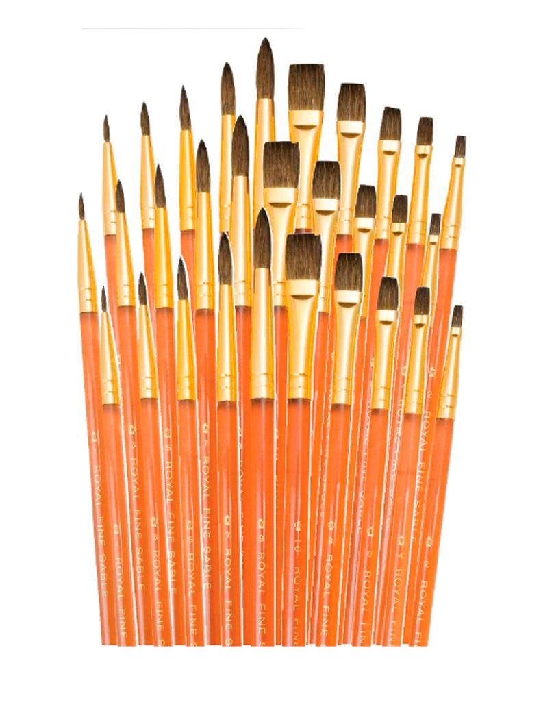 BRUSH SOFT NATURAL HAIR ACRYLIC HANDLE SET OF 30