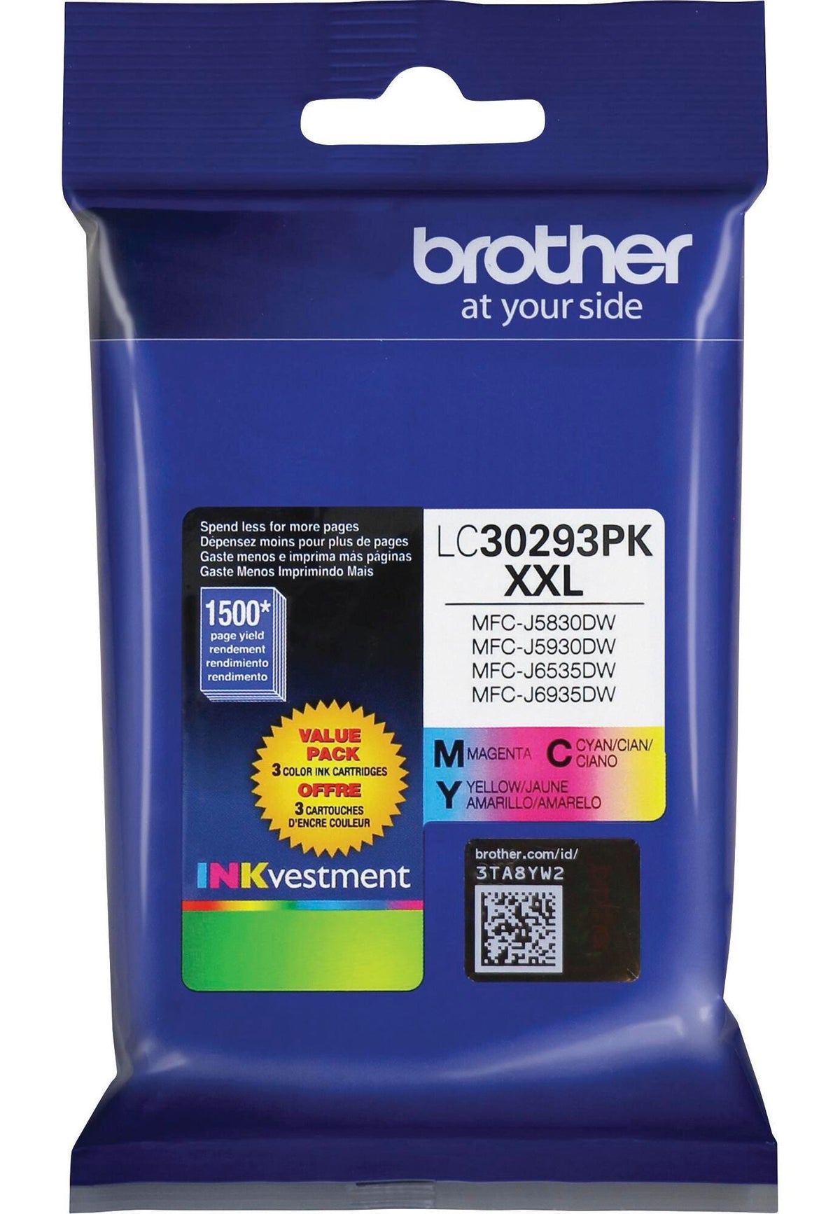 CARTRIDGE TANK INKVESTMENT MULTI-COLOR BRTLC30293PK PK OF 3