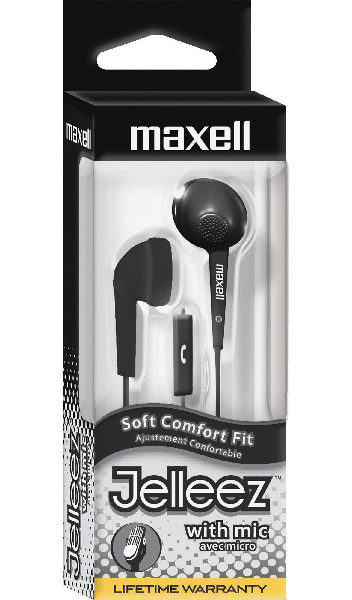 EARBUDS W/MIC BLACK MAXELL JELLEEZ MAX191569
