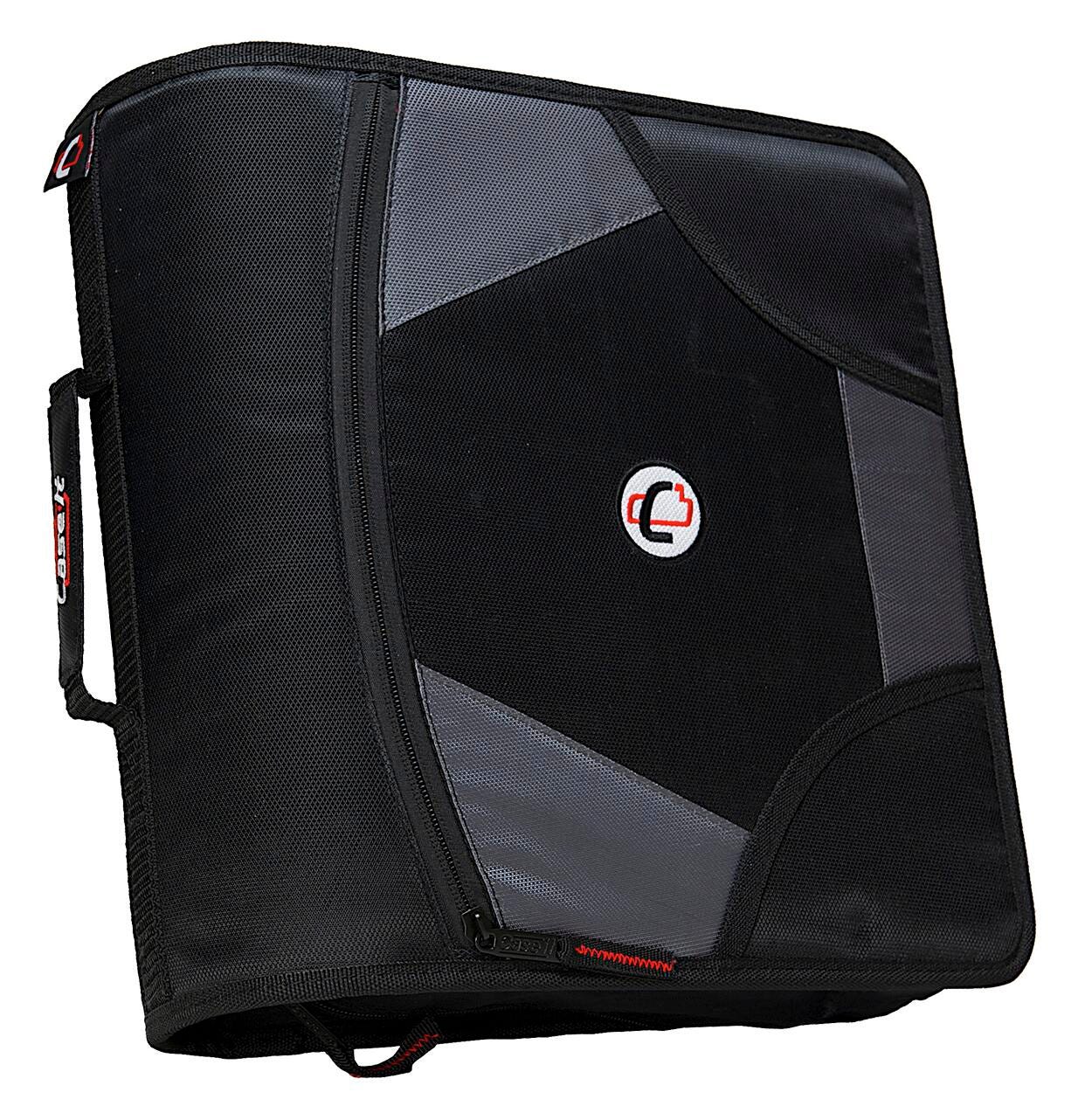 BINDER ZIPPER D-RING W/TABS 4IN JET BLACK