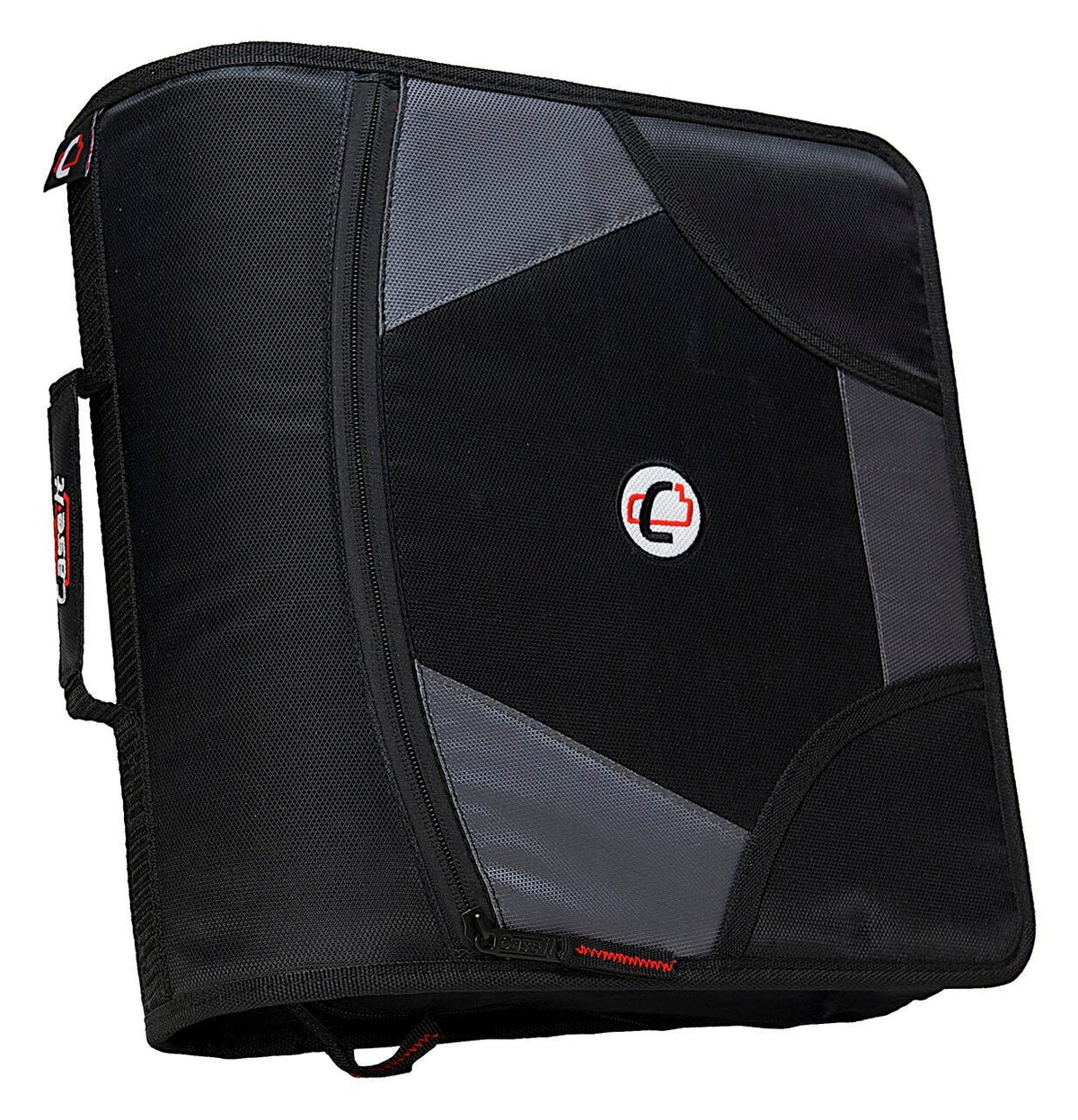 BINDER ZIPPER D-RING W/TABS 4IN JET BLACK
