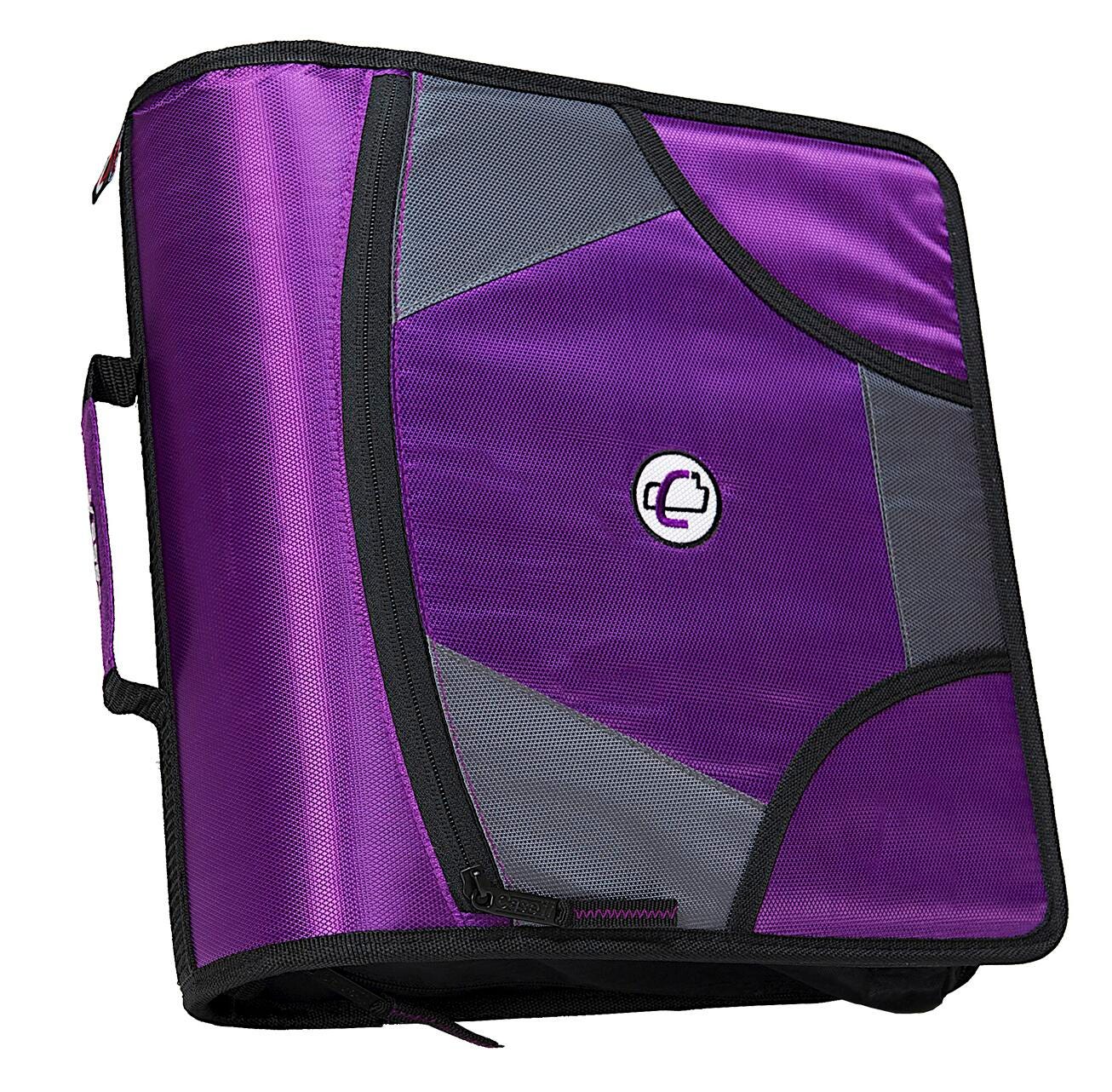BINDER ZIPPER D-RING W/TABS 4IN DEEP PURPLE