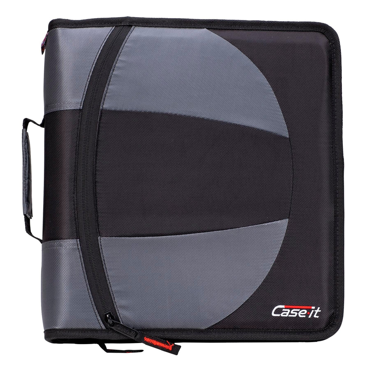 BINDER ZIPPER DUAL D-RING W/TABS 1.5IN JET BLACK