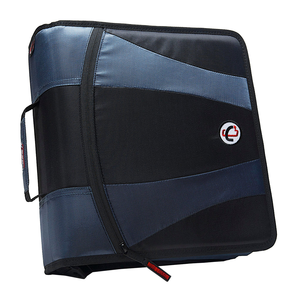 BINDER ZIPPER DUAL D-RING W/TABS 2IN BLACK