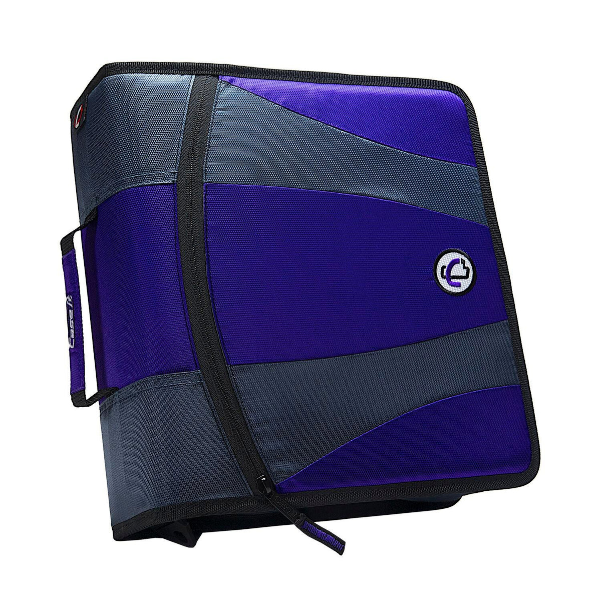 BINDER ZIPPER DUAL D-RING W/TABS 2IN PURPLE