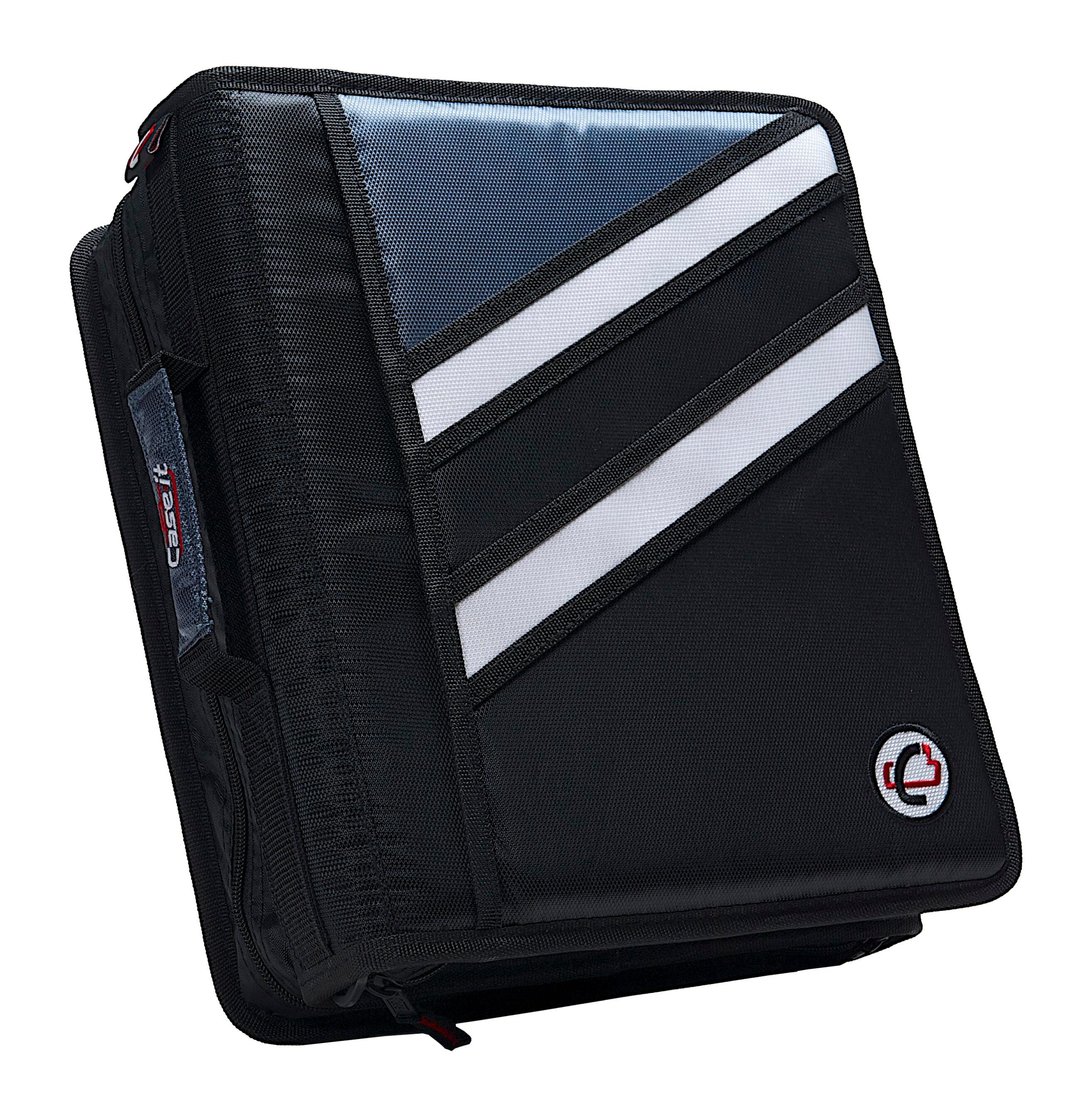 BINDER ZIPPER Z-DESIGN D-RING W/TABS 1.5IN JET BLACK