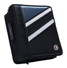 BINDER ZIPPER Z-DESIGN D-RING W/TABS 1.5IN JET BLACK