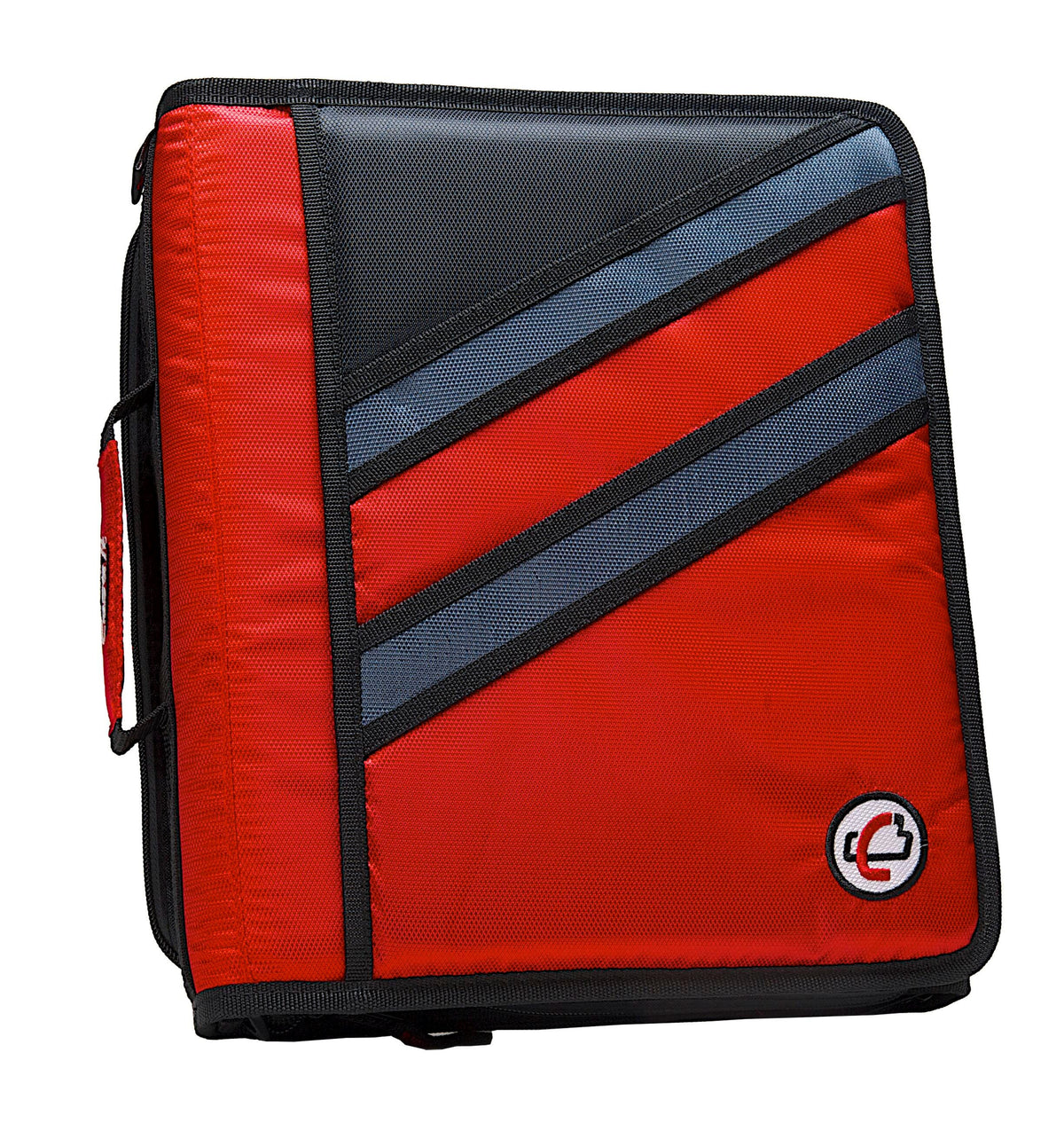 BINDER ZIPPER Z-DESIGN D-RING W/TABS 1.5IN RED