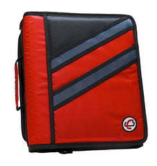 BINDER ZIPPER Z-DESIGN D-RING W/TABS 1.5IN RED
