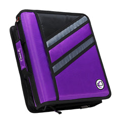 BINDER ZIPPER Z-DESIGN D-RING W/TABS 1.5IN PURPLE