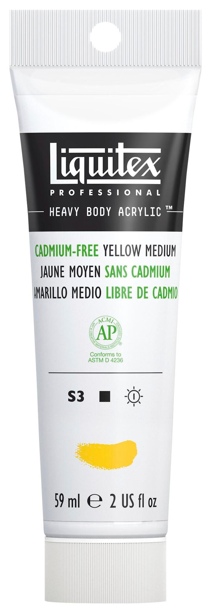 PAINT ACRYLIC HB LIQUITEX CADMIUM FREE YELLOW MEDIUM 2 OZ
