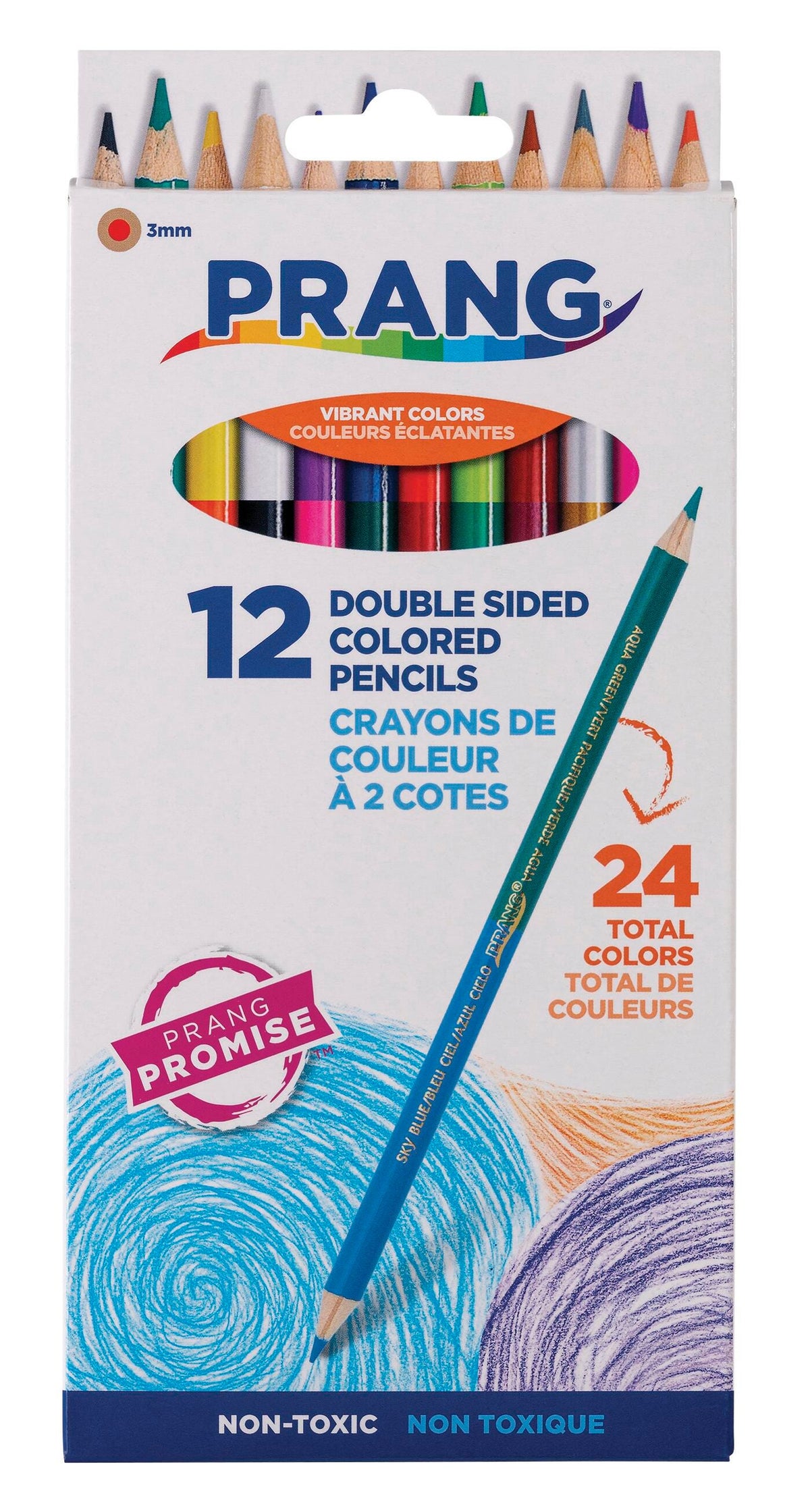 PENCILS COLORED PRANG DUO ASST COLORS SET OF 12
