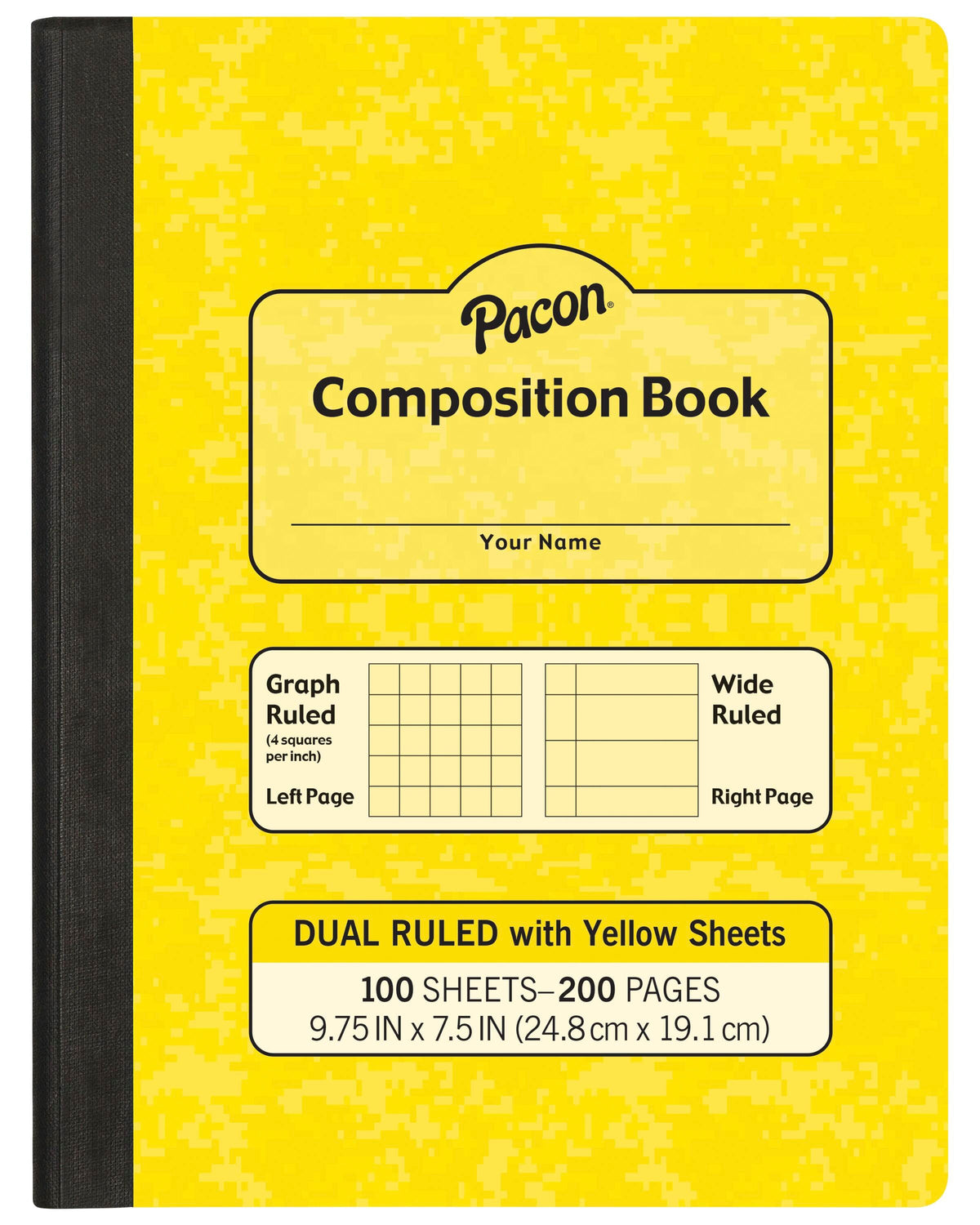 BOOK COMPOSITION DUAL RULED YELLOW 9.75X7.5 200 PG