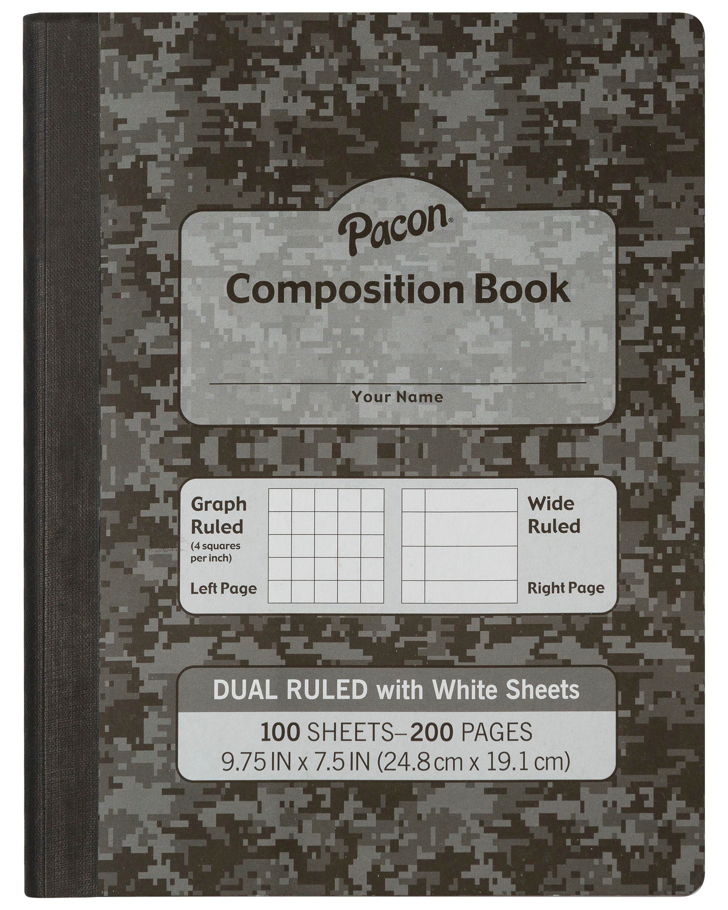 BOOK COMPOSITION DUAL RULED GRAY 9.75X7.5 200 PG
