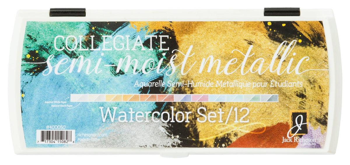 PAINT WATERCOLOR SEMI MOIST RICHESON 12 COLLEGIATE METALLIC