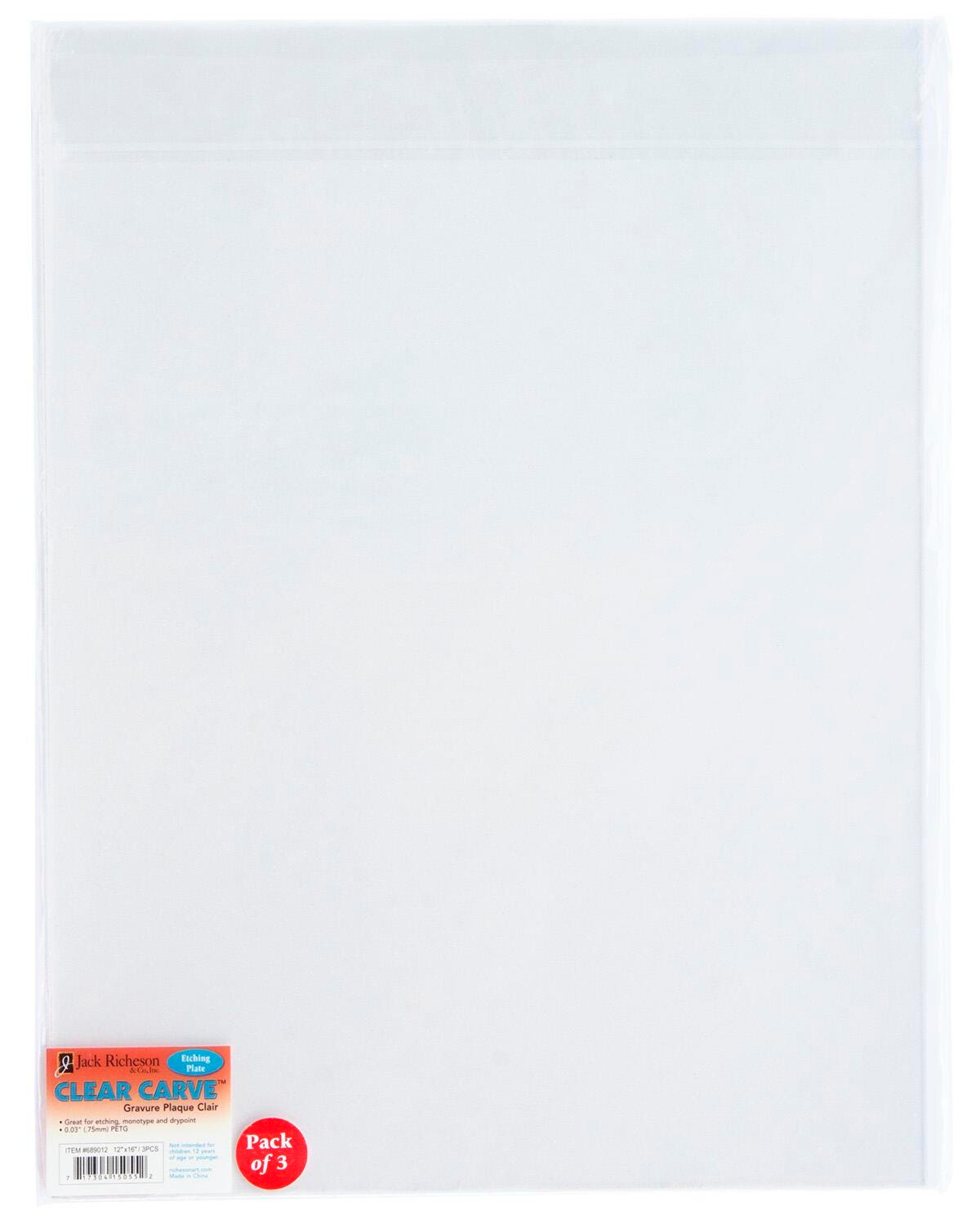 ETCHING PLATES CLEAR CARVE 12X16 INCH PACK OF 3