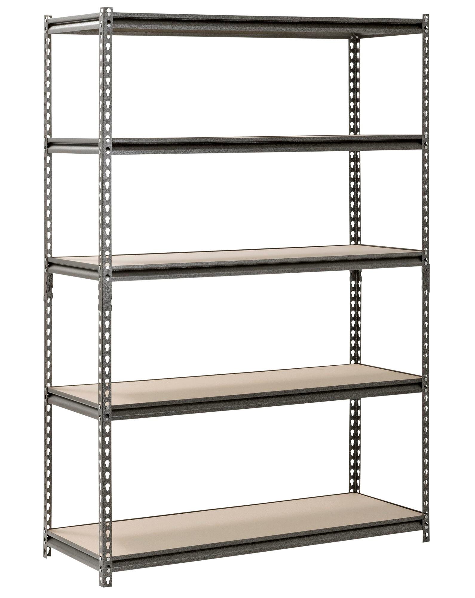Z-BEAM BOLTLESS STEEL SHELVING WITH PARTICLEBOARD SHELVES - 36X18X60 - SILVER VEIN