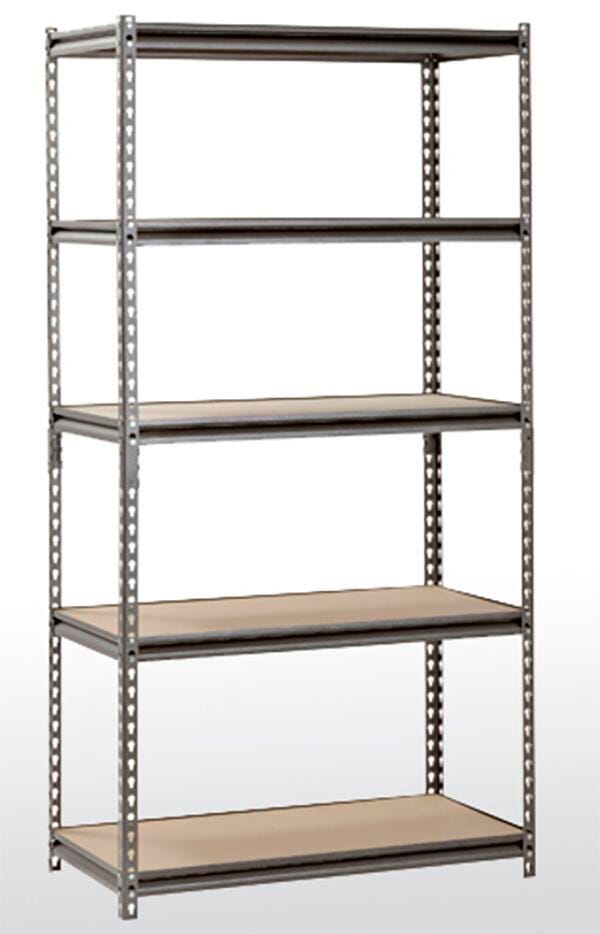 Z-BEAM BOLTLESS STEEL SHELVING WITH PARTICLEBOARD SHELVES - 30X12X60 - SILVER VEIN