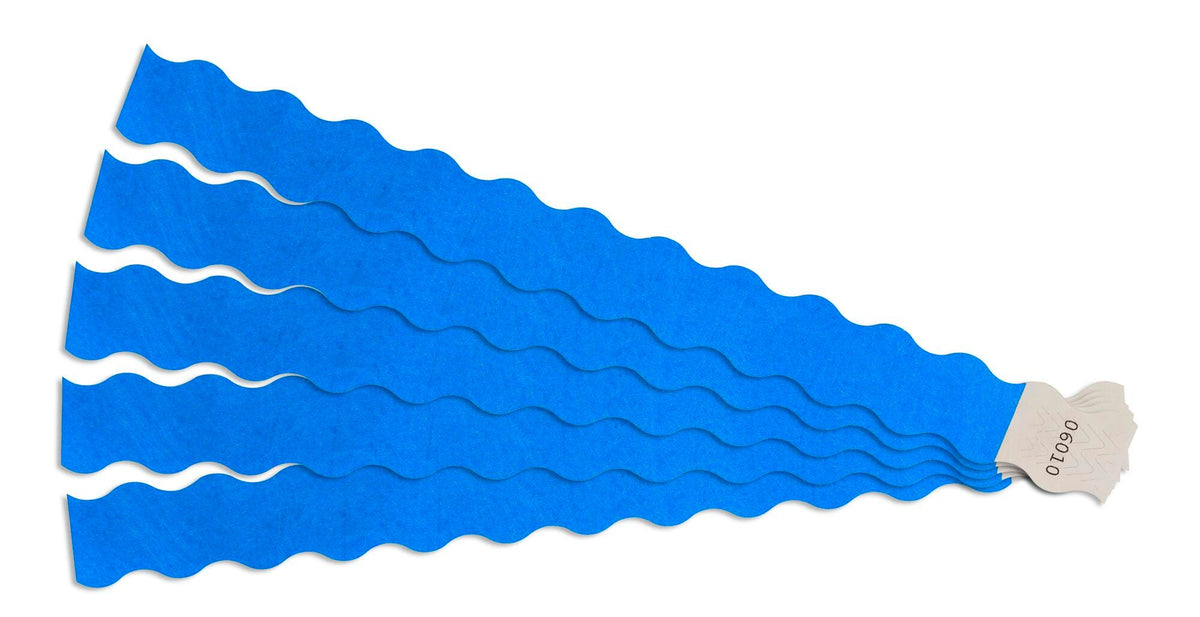 WRISTBANDS-WAVY-BLUE PACK OF 100