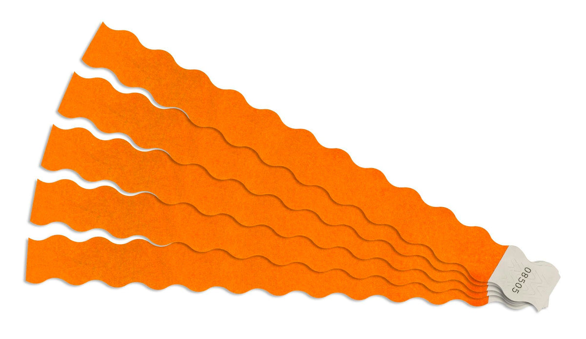 WRISTBANDS-WAVY-ORANGE PACK OF 100