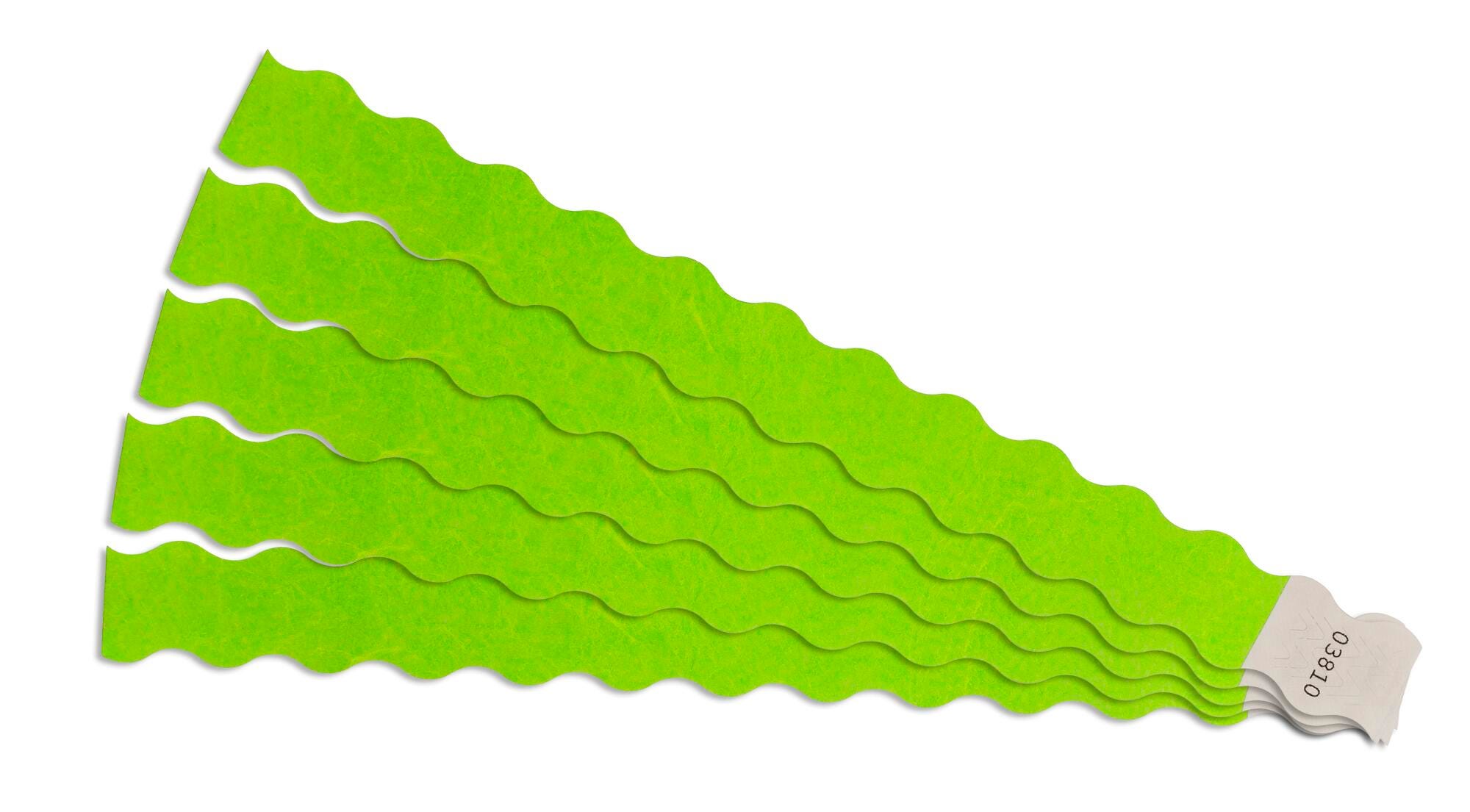 WRISTBANDS-WAVY-GREEN PACK OF 100