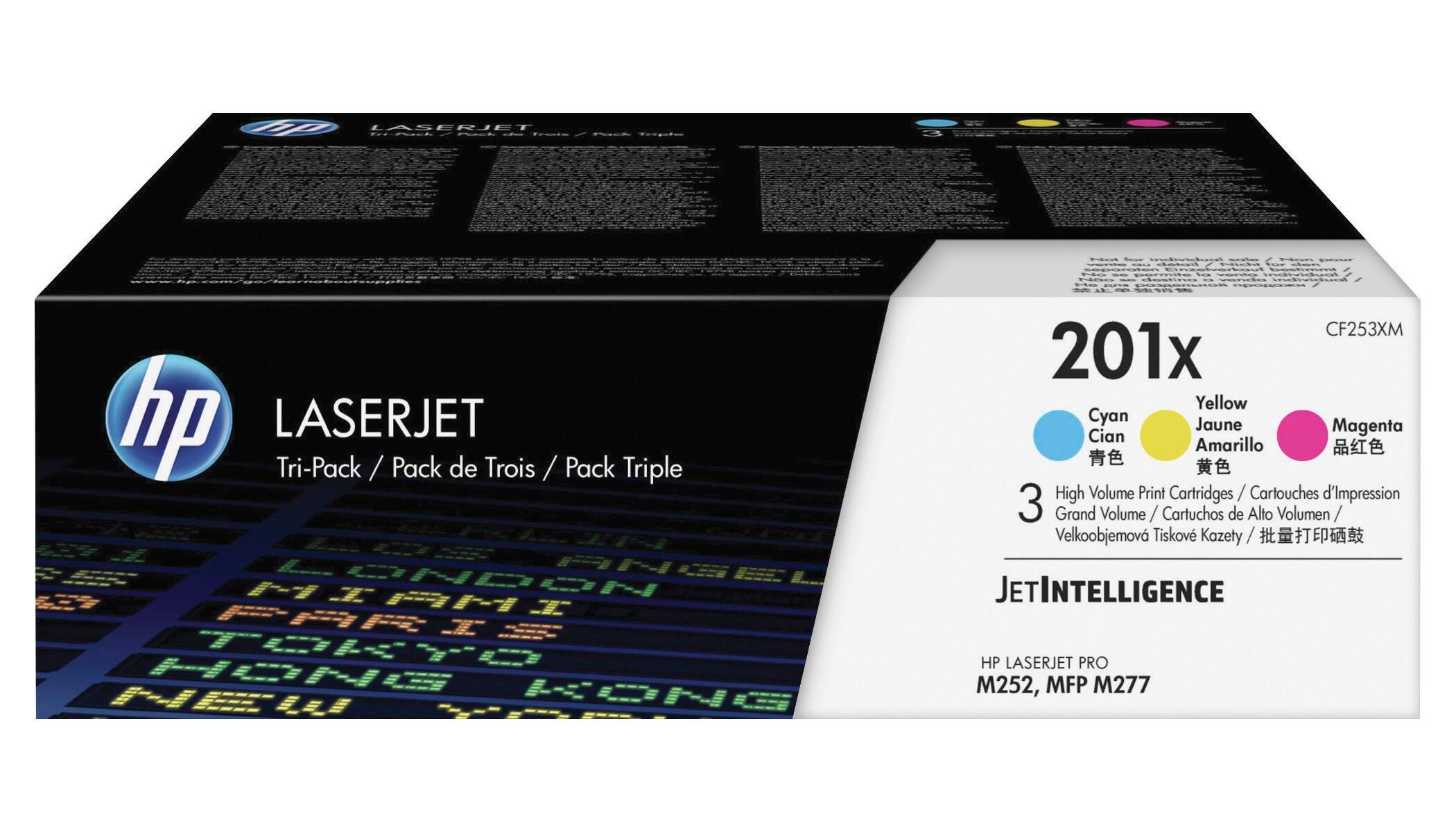 CARTRIDGE INK TONER HP HEWCF253XM TRI-COLOR PK OF 3