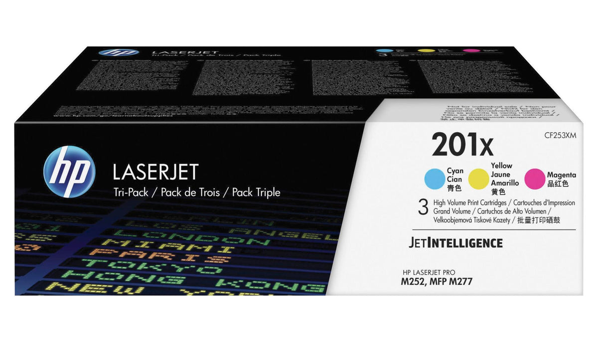 CARTRIDGE INK TONER HP HEWCF253XM TRI-COLOR PK OF 3