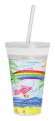 TUMBLER DESIGN YOUR OWN 16 OZ PLASTIC W/STRAW