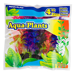 PLANTS AQUARIUM PLASTIC 4IN 6PC