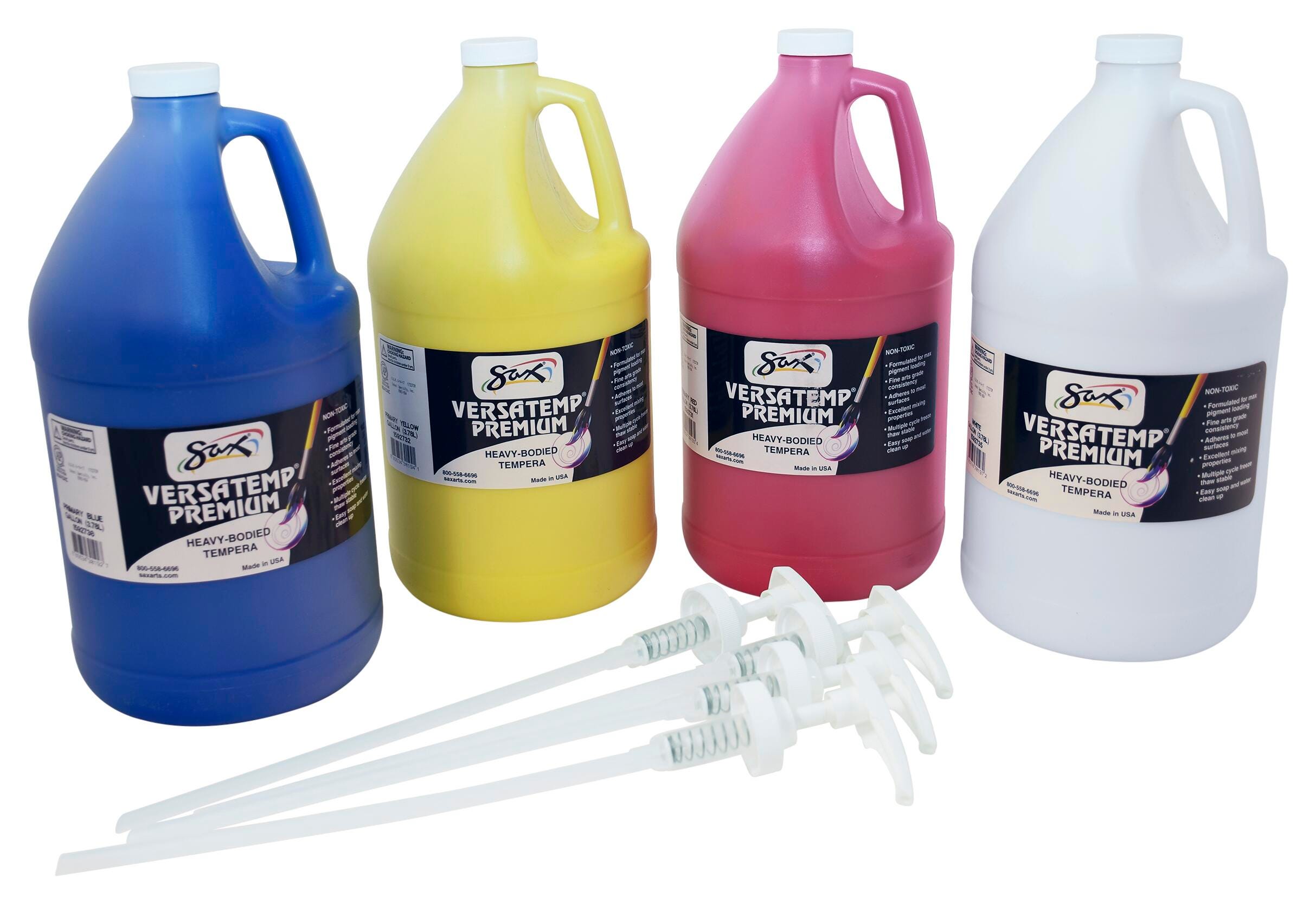 PAINT TEMPERA HB SAX VERSATEMP PREMIUM GALLON KIT WITH PUMPS SET OF 4