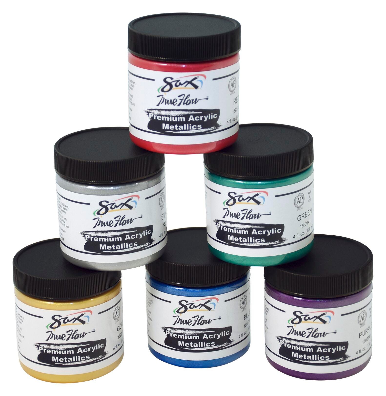 PAINT ACRYLIC HB SAX PREMIUM METALLIC 4OZ ASST SET OF 6