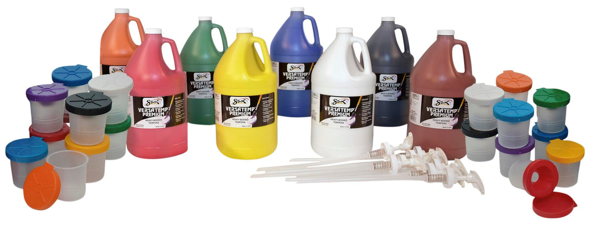 PAINT TEMPERA HB SAX VERSATEMP PREMIUM GALLON KIT WITH PUMPS SET OF 8