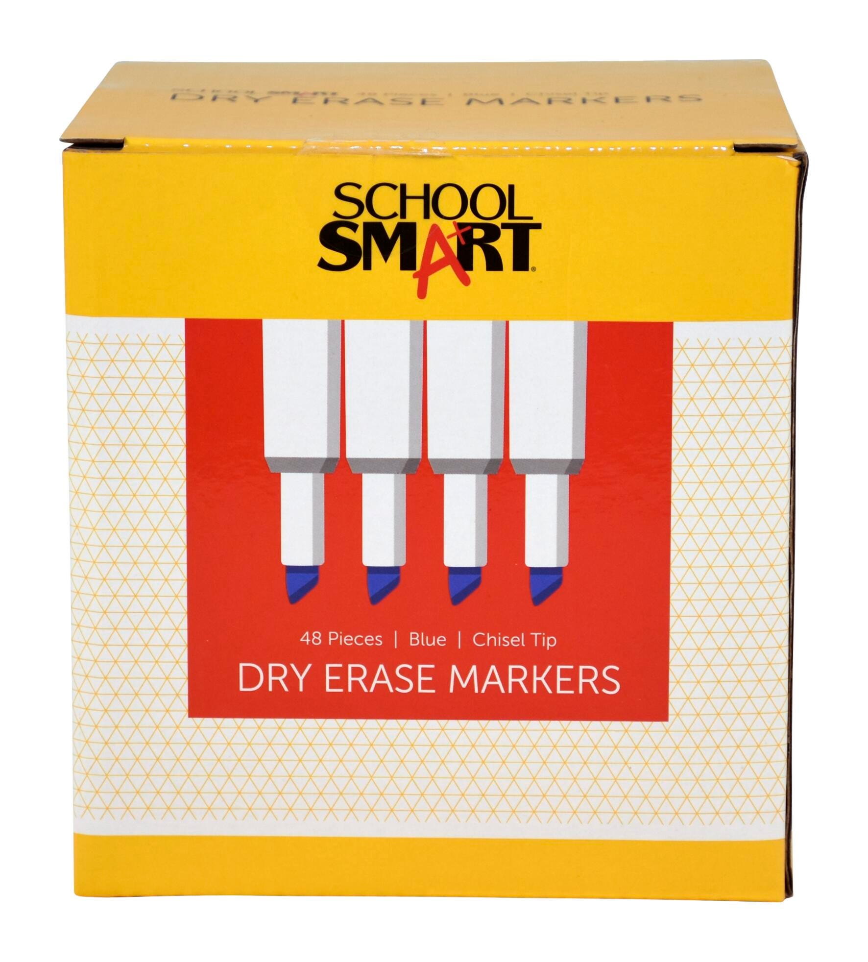 MARKER DRY ERASE CHISEL SCHOOL SMART BLUE PACK OF 48