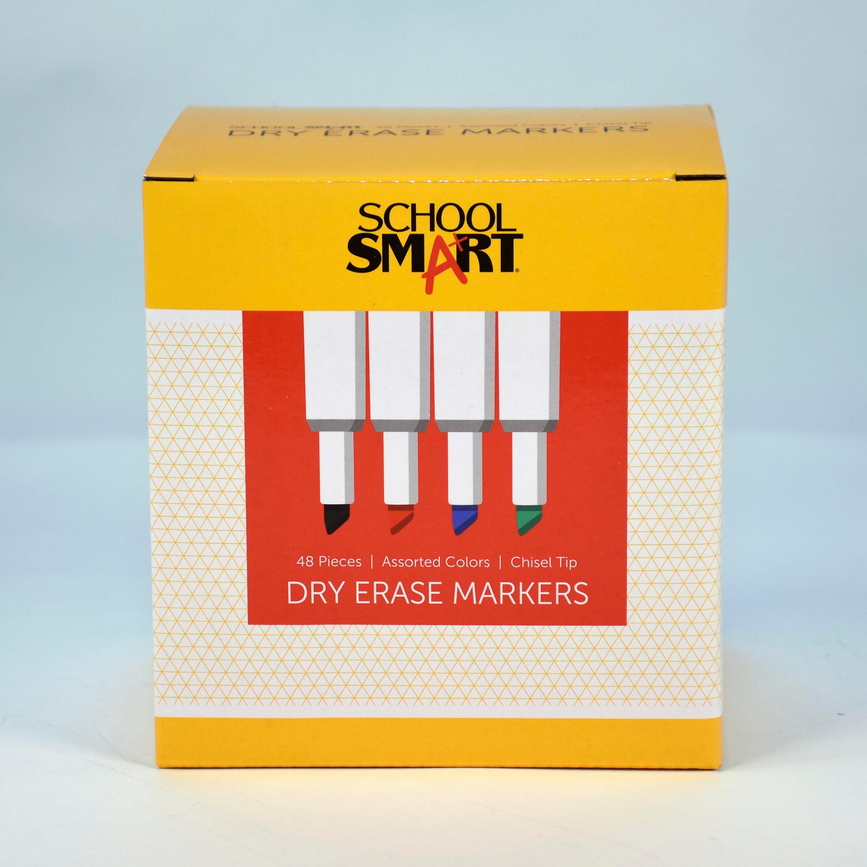 MARKER DRY ERASE CHISEL SCHOOL SMART ASST SET OF 48