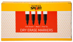 MARKER DRY ERASE PEN SCHOOL SMART BLACK PACK OF 12