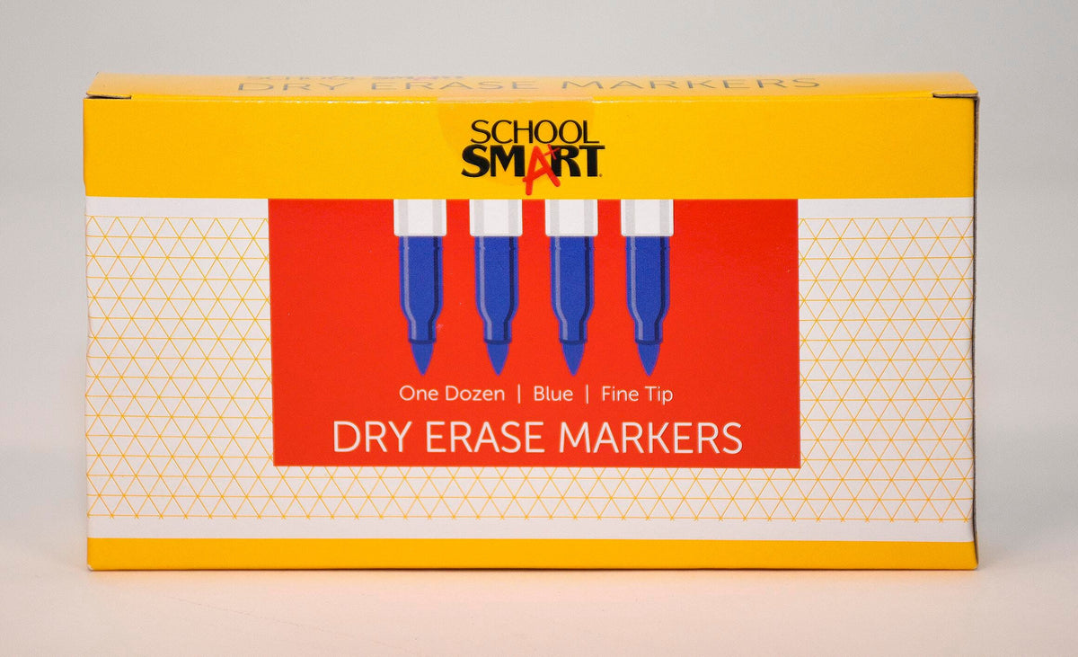 MARKER DRY ERASE PEN SCHOOL SMART BLUE PACK OF 12