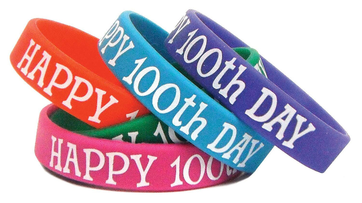 WRISTBANDS HAPPY 100TH DAY PACK OF 10