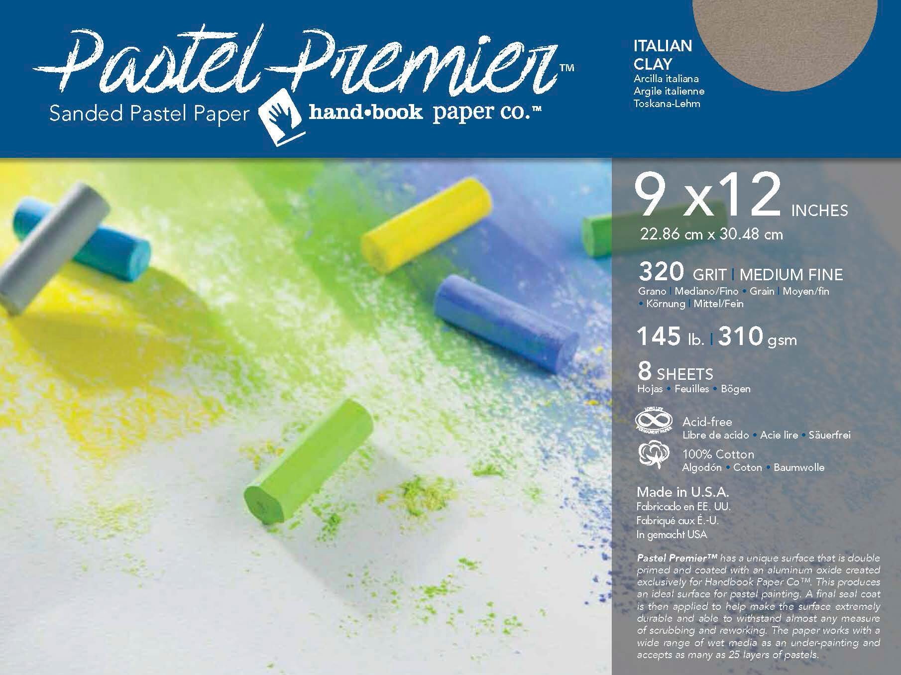 PAPER SANDED PASTEL PREMIER 9X12 IN ITALIAN CLAY MED GRIT 8 SHTS