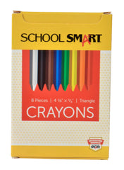 CRAYONS SCHOOL SMART TRIANGULAR ASST COLORS SET OF 8