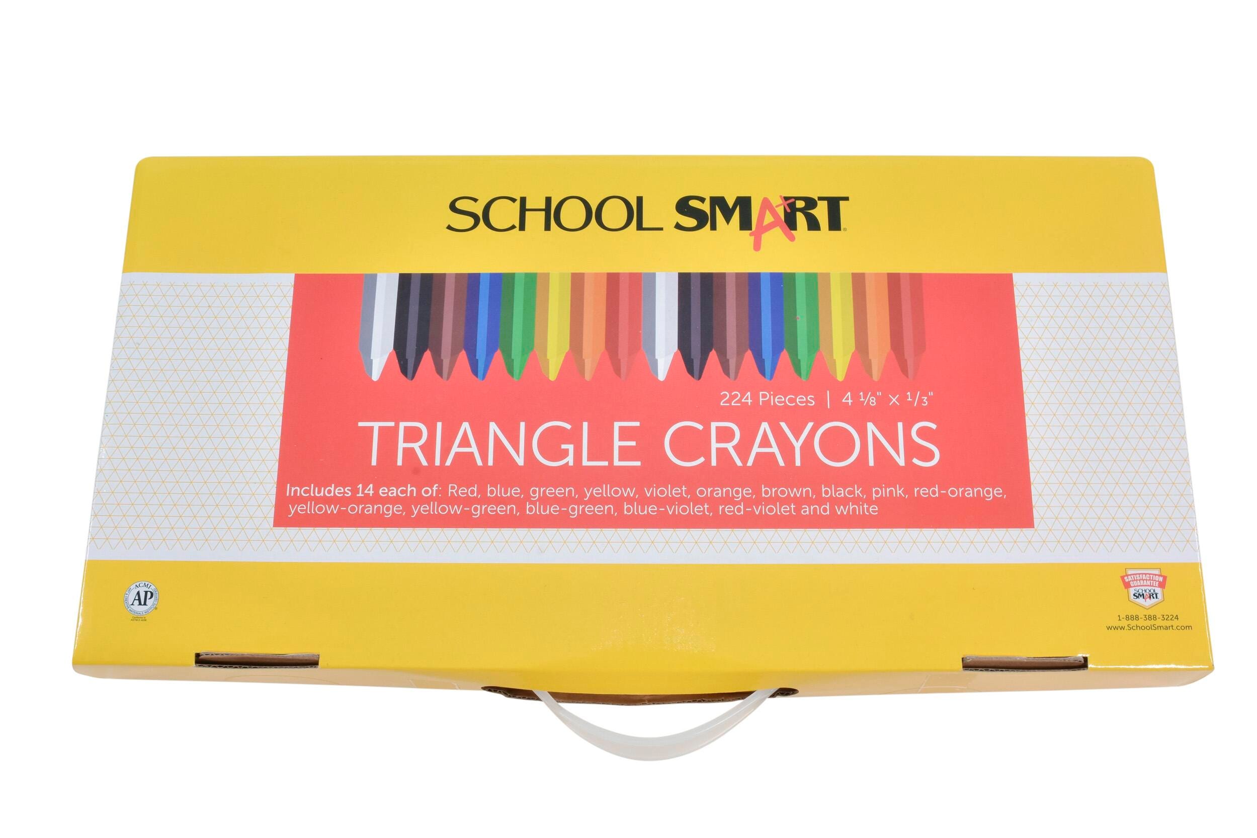 CRAYONS SCHOOL SMART TRIANGULAR ASST COLORS SET OF 224