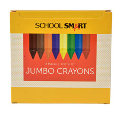CRAYONS SCHOOL SMART JUMBO ASST COLORS SET OF 8