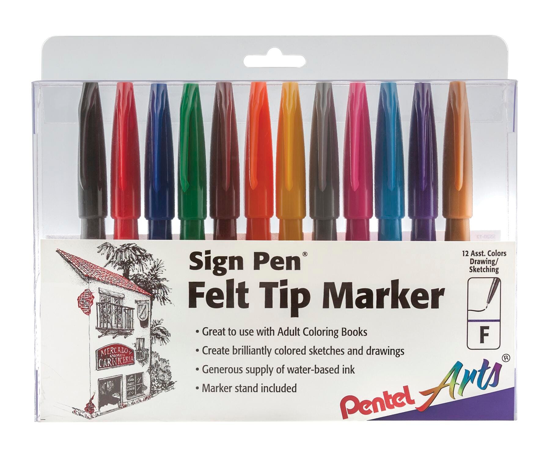 PEN PENTEL ARTS SIGN ASST SET OF 12