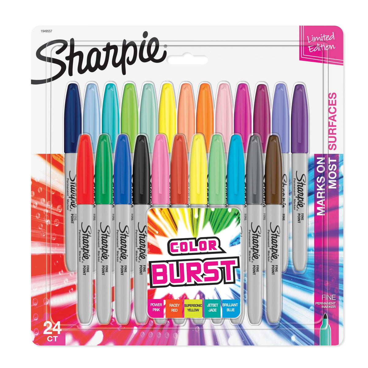 MARKER SHARPIE ASST COLOR BURST FINE SET OF 24