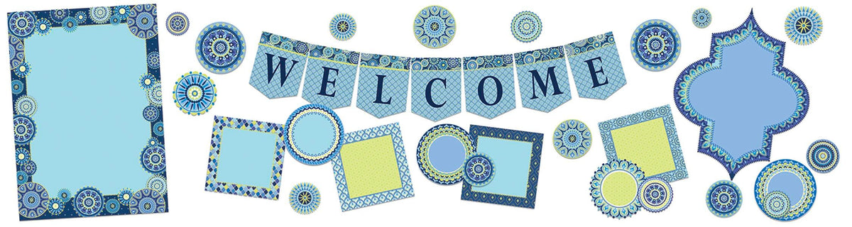 BULLETIN BOARD SET WELCOME BLUE HARMONY