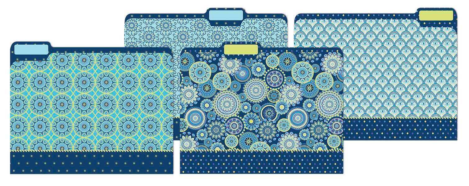 FILE FOLDERS BLUE HARMONY LETTER SIZE SET OF 4